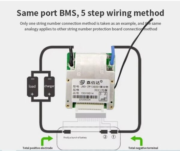 BMS Batería Li-ion 13S 25A 48V con función de balanceo