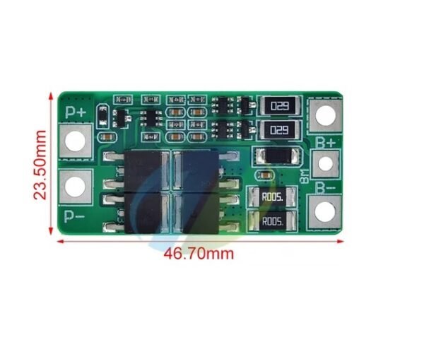 BMS_2S_6.4V_3 Módulo BMS Batería LiFePO4 2S 10A 6.4V con función de balanceo