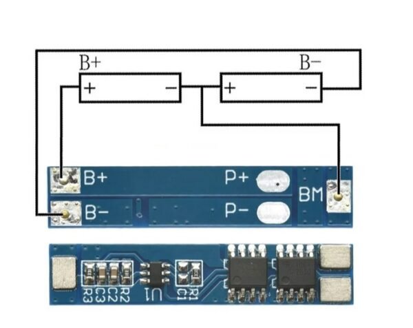 Módulo BMS Batería Li-ion 2S 5A 7.4V sin función de balanceo