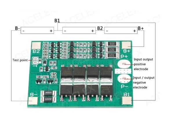 Módulo BMS Batería Li-ion 3S 25A 11.1V sin función de balanceo