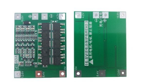 BMS_4S_14.8v_1 Módulo BMS Batería Li-ion 4S 40A 14.8V sin función de balanceo