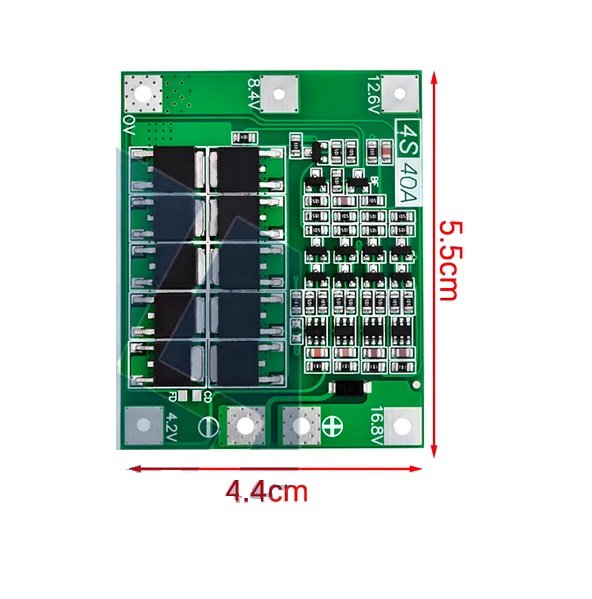 BMS_4S_14.8v_4 Módulo BMS Batería Li-ion 4S 40A 14.8V sin función de balanceo