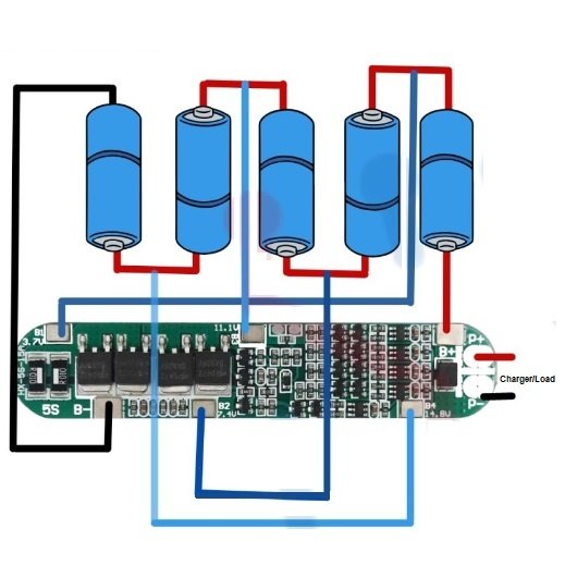 BMS_5S_15.8v_4 Módulo BMS Batería Li-ion 5S 15A 18.5V sin función de balanceo