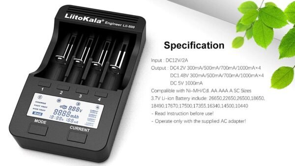 Cargador Baterías Liitokala Lii-500