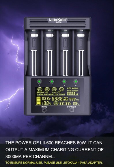 Cargador Baterías Liitokala Lii-600