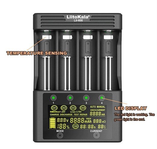 Cargador Baterías Liitokala Lii-600