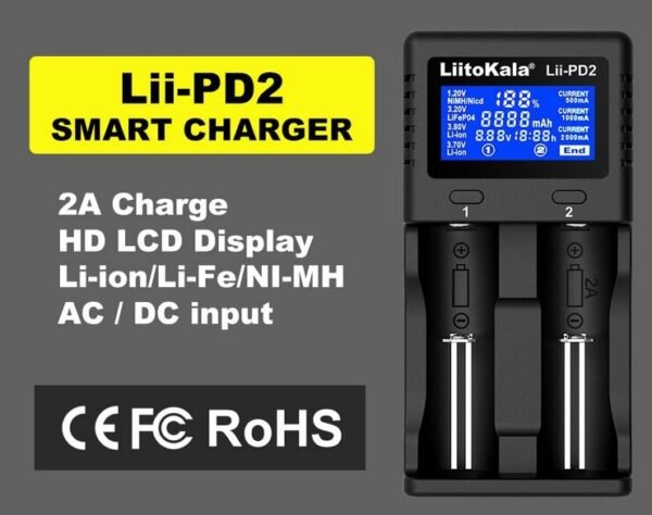 Cargador Baterías Liitokala Lii-PD2