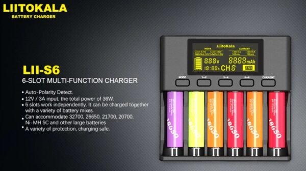 Cargador Baterías Liitokala Lii-S6