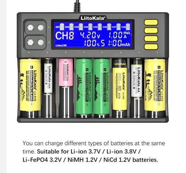 Cargador_S8_Liitokala_7 Cargador Baterías Liitokala Lii-S8
