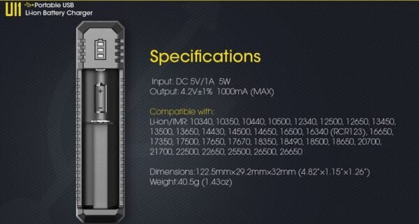 Cargador de Baterías Nitecore UI1