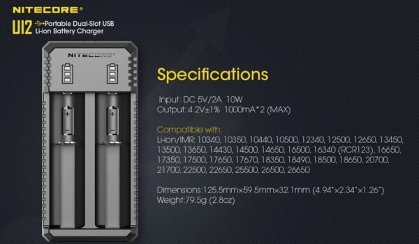 Cargador de Baterías Nitecore UI2