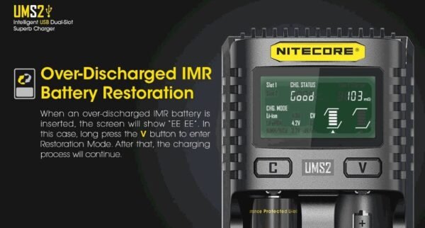 Cargador Universal Baterías Nitecore UMS2