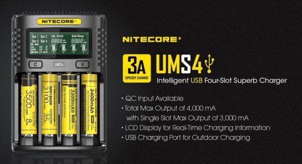 Cargador Universal Baterías Nitecore UMS4