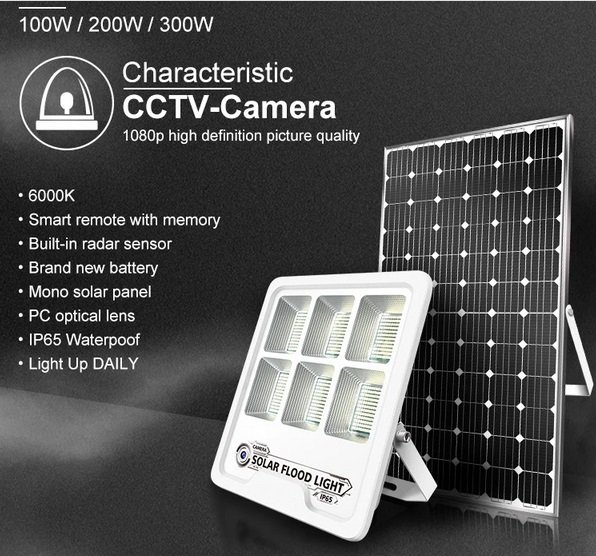Reflector Solar Led con Cámara Seguridad WiFi y Sensor de Movimiento