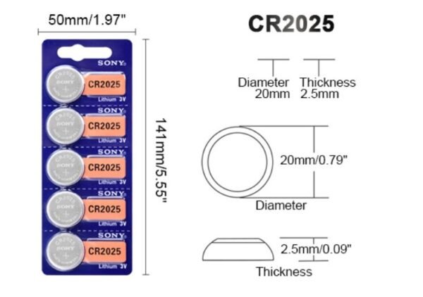 Pila_boton_CR2025_4 Pila de Litio SONY CR2025