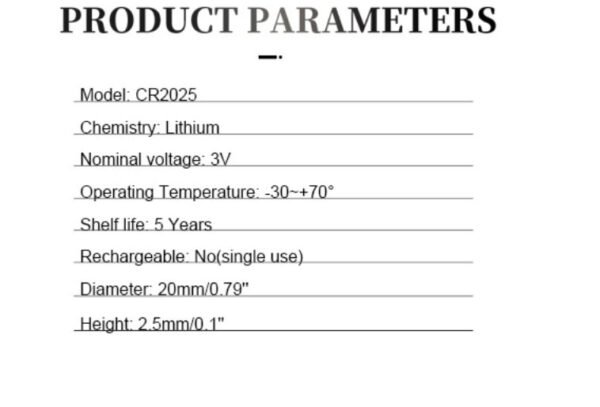 Pila_boton_CR2025_6 Pila de Litio SONY CR2025