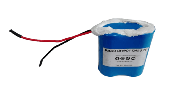 Batería LiFePo4 12Ah 3.2V para Lámpara Solar