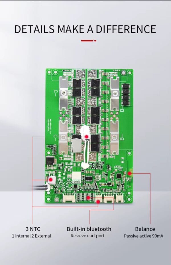 BMS Batería Li-ion 3S-4S con Bluetooth